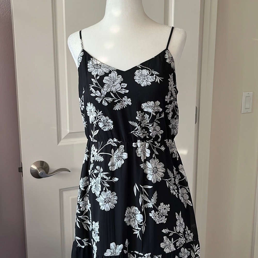 J Crew Black Floral Maxi Dress Size 2